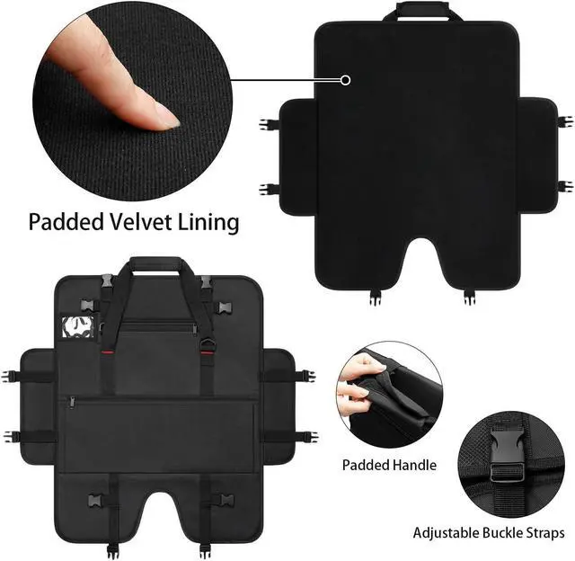 Alt view image 4 of 5 - Doksmeria Monitor Carrying Case, Monitor Travel Case for 24" LCD Screens and Monitors, Protective Monitor Bag Computer Monitor Dust Covers with Padded Velvet Lining & Adjustable Shoulder Strap