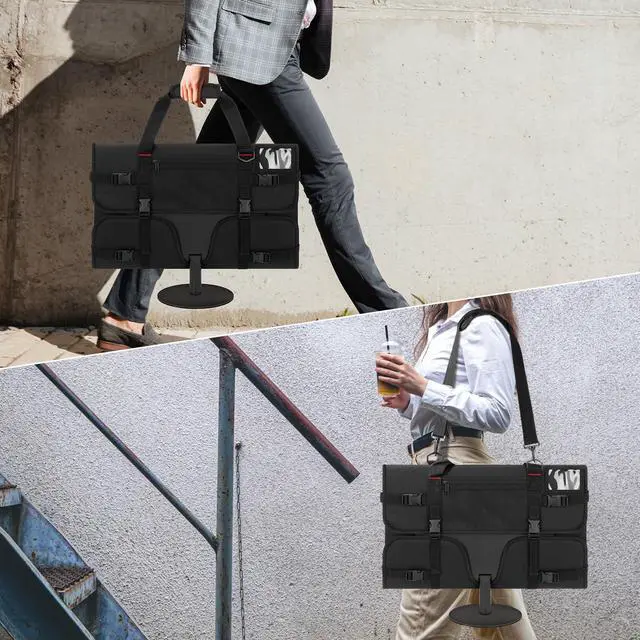 Alt view image 5 of 5 - Doksmeria Monitor Carrying Case, Monitor Travel Case for 24" LCD Screens and Monitors, Protective Monitor Bag Computer Monitor Dust Covers with Padded Velvet Lining & Adjustable Shoulder Strap