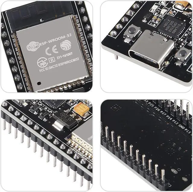 Alt view image 2 of 5 - 4Pcs ESP32 Development Board CP2102 Chip 38Pin Narrow Version WiFi + Bluetooth Microcontroller Dual Cores ESP-32 ESP-32D Board ESP-WROOM-32 2 in 1 Dual Core Low Power Consumption USB C Type C