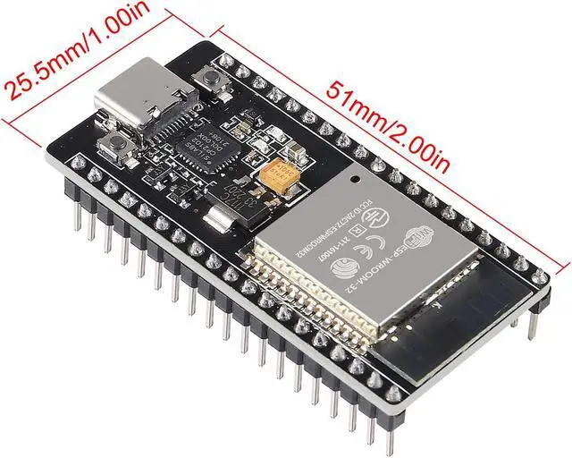 Alt view image 4 of 5 - 4Pcs ESP32 Development Board CP2102 Chip 38Pin Narrow Version WiFi + Bluetooth Microcontroller Dual Cores ESP-32 ESP-32D Board ESP-WROOM-32 2 in 1 Dual Core Low Power Consumption USB C Type C