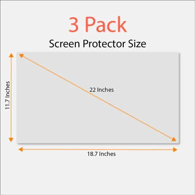Alt view image 5 of 5 - Anti-Glare and Anti Finger Print Screen Protector (3 Pack) for 22 Inches Widescreen Desktop Monitor