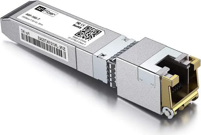 Alt view image 4 of 5 - H!Fiber 10Gb SFP+ to RJ45 Module, 10Gbase-T Ethernet SFP+ Copper Transceiver Support 10G/5G/2.5G/1.25G, Compatible with Dell GP-10GSFP-T, TP-Link TL-SM5310-T, Ubiquiti, Unifi, Cat6a/Cat7,30m (98ft)