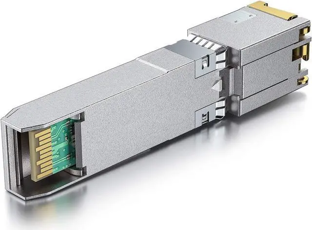 Alt view image 3 of 5 - H!Fiber 10Gb SFP+ to RJ45 Module, 10Gbase-T Ethernet SFP+ Copper Transceiver Support 10G/5G/2.5G/1.25G, Compatible with Dell GP-10GSFP-T, TP-Link TL-SM5310-T, Ubiquiti, Unifi, Cat6a/Cat7,30m (98ft)