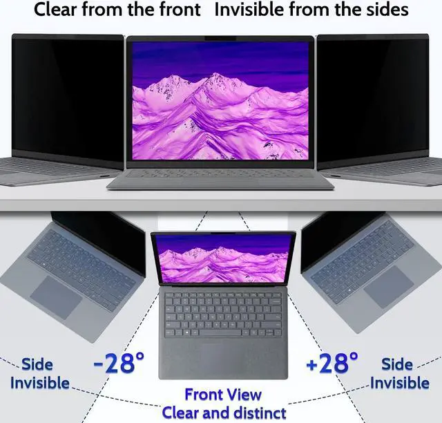 Alt view image 2 of 5 - IPROKKO Surface Laptop Privacy Screen 5/4/3/2/1-13.5 inch, Magnetic Removable Privacy Screen Filter for Microsoft Surface Laptop, Anti-Glare Blue Light Screen Protector