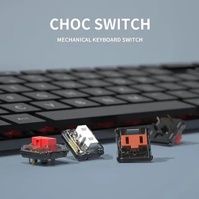 Alt view image 4 of 4 - Zjmehty Kailh 1350 Chocolate Red Low Profile Mechanical Keyboard Switches,Linear RGB/SMD Switch(72pcs,Choc Red)