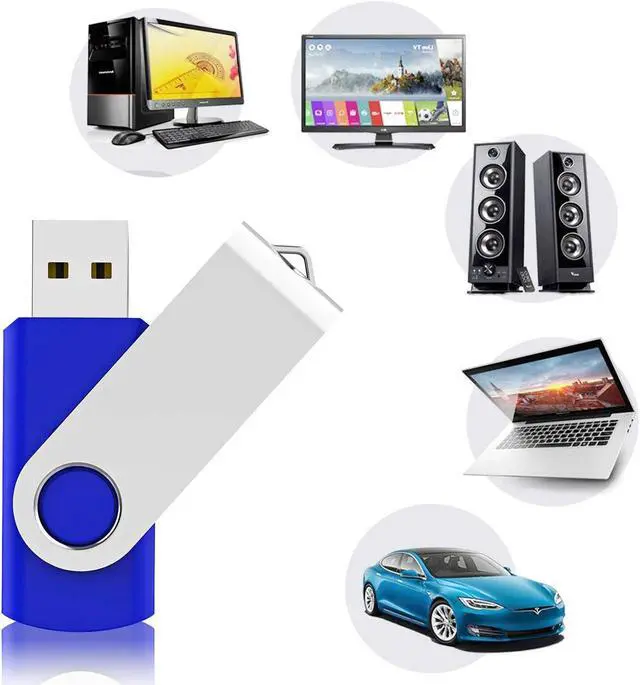 Alt view image 3 of 5 - KEXIN 8GB Flash Drive 10 Pack USB Thumb Drive Memory Stick (USB 2.0, Blue)
