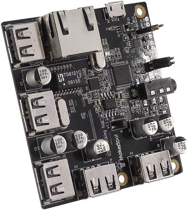 Main image of MakerSpot 5-Port Stackable USB Docking Hub for Raspberry Pi Zero V1.3 with Protector, 2.4A Power Supply, 1.5m Micro USB Cable with On Off Switch and Standoffs