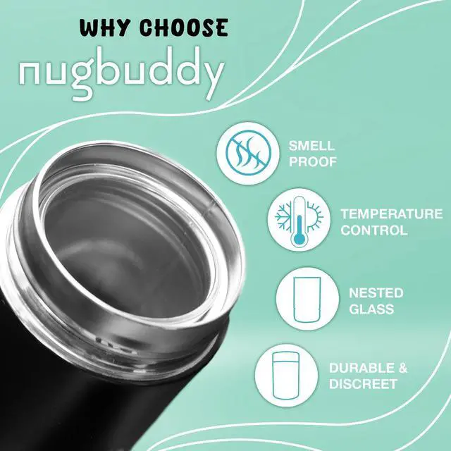 Alt view image 2 of 5 - nugbuddy Mini Bundle - Mini Jar + Crossbody + Case With Premium Glass Included - Case & Jar Fit Inside Bag - Weather Resistant - On The Go Storage Container