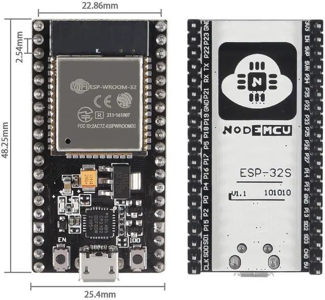 Alt view image 3 of 5 - AITRIP 5PCS 38pin ESP-WROOM-32 ESP32 ESP-32S Development Board 2.4GHz Dual-Mode WiFi + Bluetooth Dual Cores Microcontroller Processor Integrated with Antenna RF AMP Filter AP STA for Arduino IDE