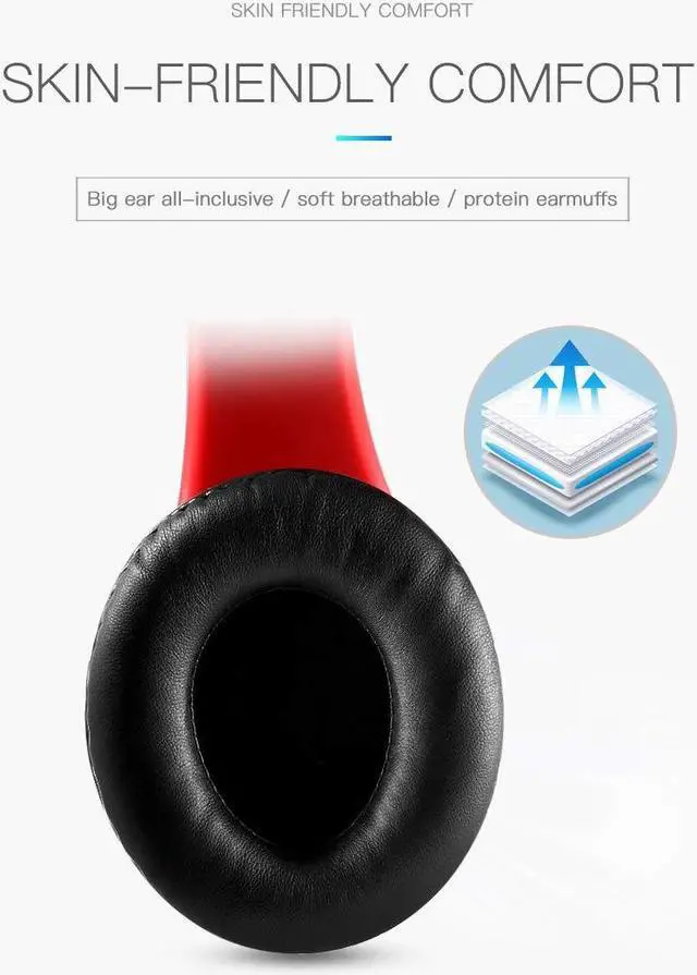 Alt view image 3 of 5 - Amazing 7 LED Bluetooth Headphones with 8Hours Playtime, Wireless Headsets Over Ear, Hi-Fi Stereo, Multi-Colored Breathing Led, Built-in Mic, Snug Fit Earphones for Game Video DJ (Grey Blue)