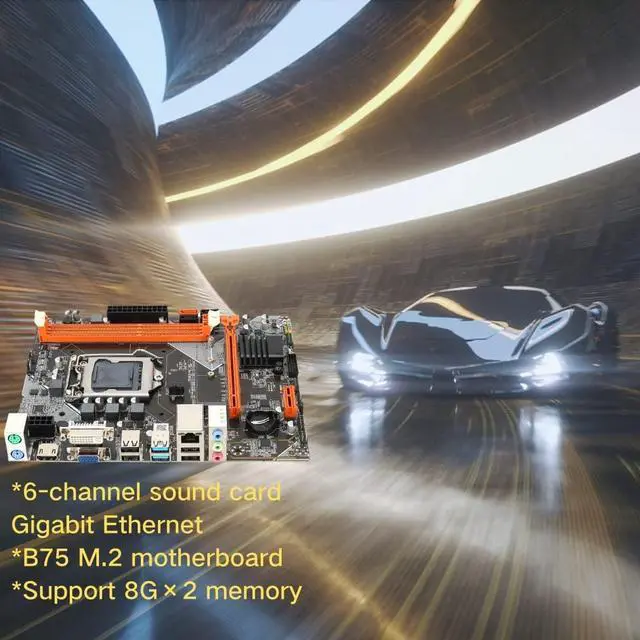 Alt view image 3 of 5 - Desktop Motherboard, LGA 1155 DDR3 Computer Desktop Mainboard for B75, 3 x SATA2.0 Interface, Support VGAHDMIDVI Output