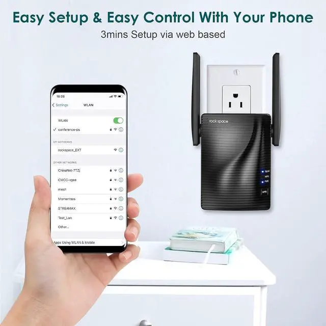 Alt view image 3 of 5 - WiFi Extender- WiFi Range Extender Up to 1200Mbps, WiFi Signal Booster, 2.4 & 5GHz Dual Band WiFi Repeater with Access Ethernet Port, 360deg Full Coverage, Easy Set-Up. (1200Mbps)