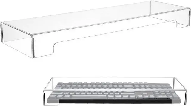 Alt view image 3 of 5 - Cabilock Laptop Keyboard Protector Transparent Acrylic Keyboard Cover Clear Desktop Computer Keyboard Protector Cover Keyboard Protector