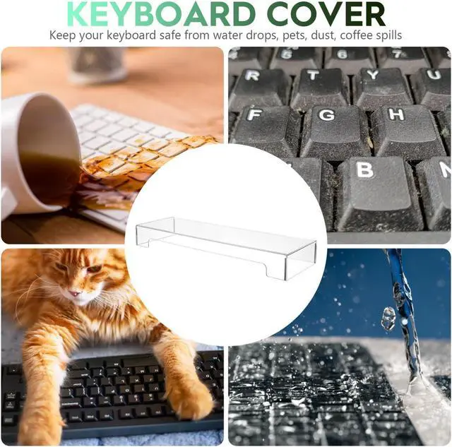Alt view image 2 of 5 - Cabilock Laptop Keyboard Protector Transparent Acrylic Keyboard Cover Clear Desktop Computer Keyboard Protector Cover Keyboard Protector