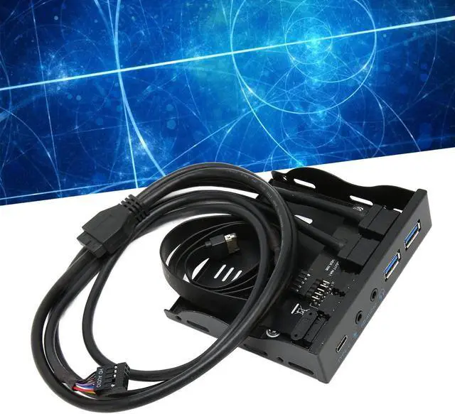 Alt view image 4 of 5 - USB3.0 Front Panel Hub, Optical Drive 3.5 Panel Computer Expansion Board 10Gbps with USB3.2, Type C, 2xUSB3.0 and Mic Input and Audio Output Ports for 3.5 Floppy Drive Chassis