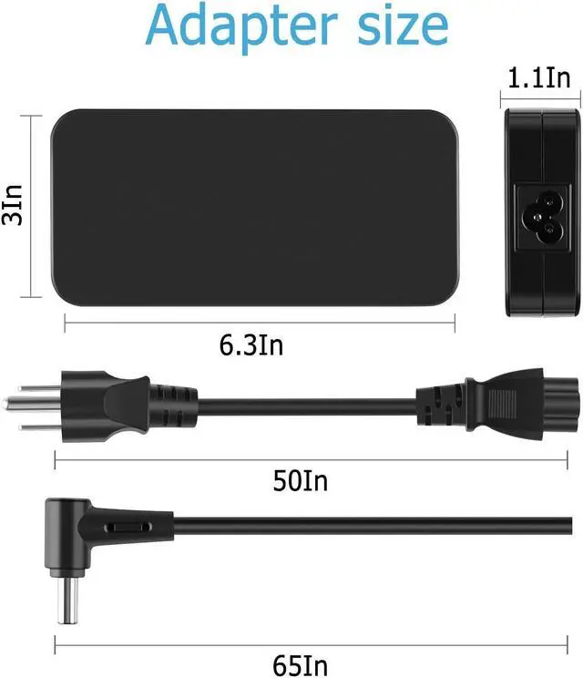 Alt view image 4 of 5 - 19V 6.32A 120W AC Adapter Charger Replacement for Asus Q536F Q536FD Q536 AQ536FD-BI7T15 X570Z X570ZD X570ZD-E4020 X570ZD-E4030 F20CD P50AD K31ADE K20CD ZenBook Flip 15 UX562F UX562FD