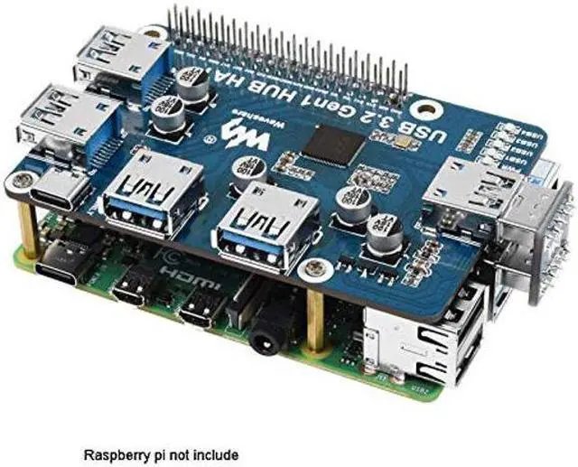 Alt view image 3 of 5 - USB 3.2 Gen1 HUB HAT for Raspberry Pi with 4X USB 3.2 Gen1 Ports, No Need Driver compatible with USB 3.0/2.0/1.1
