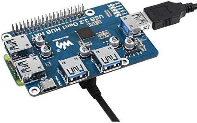 Alt view image 4 of 5 - USB 3.2 Gen1 HUB HAT for Raspberry Pi with 4X USB 3.2 Gen1 Ports, No Need Driver compatible with USB 3.0/2.0/1.1