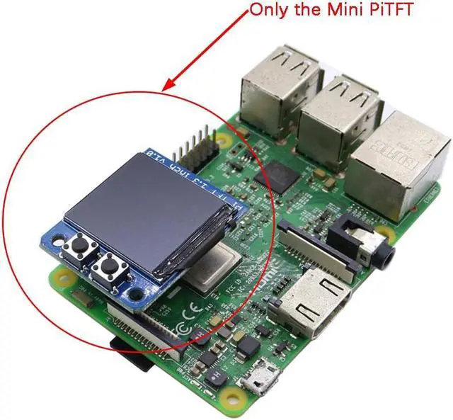 Alt view image 5 of 5 - Mini PiTFT 1.3" LCD Display 240x240 TFT Add-on for Raspberry Pi 3.3V SPI ST7789 3.3V SPI ST7789 Full Color(Pack of 2PCS)