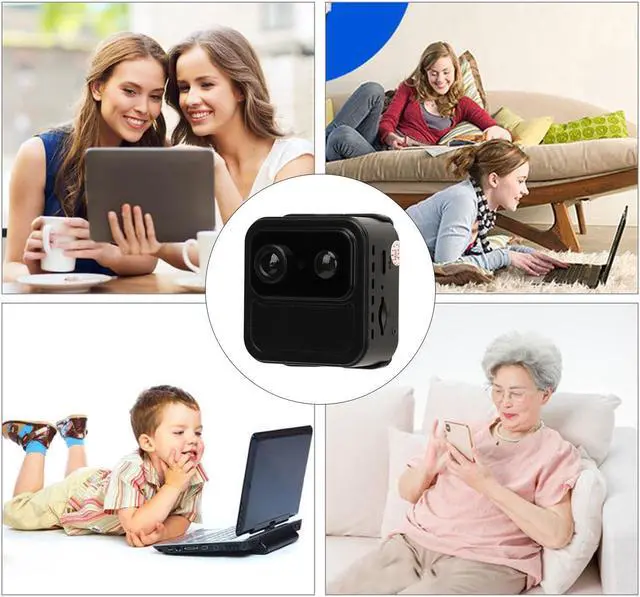 Alt view image 2 of 5 - WiFi Spy Hidden Camera Mini Wireless Portable Nanny Cam, Home Security Camera with Night Vision, Motion Detection, Phone APP, for Home Apartment Car Office