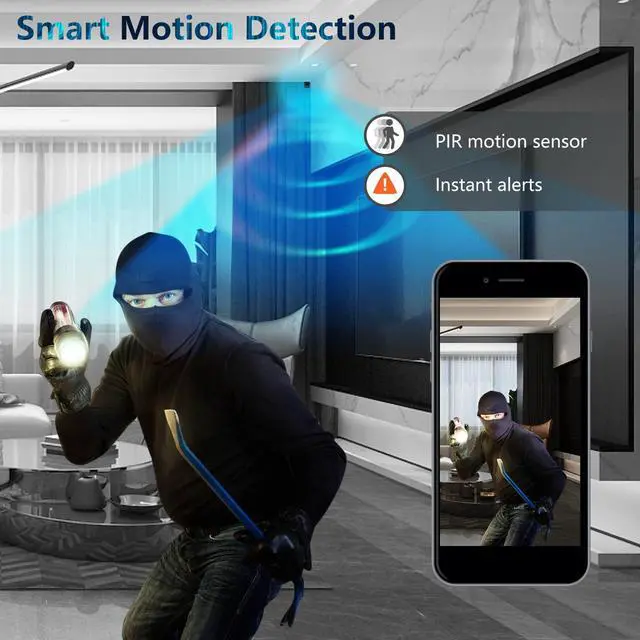 Alt view image 5 of 5 - WiFi Spy Hidden Camera Mini Wireless Portable Nanny Cam, Home Security Camera with Night Vision, Motion Detection, Phone APP, for Home Apartment Car Office