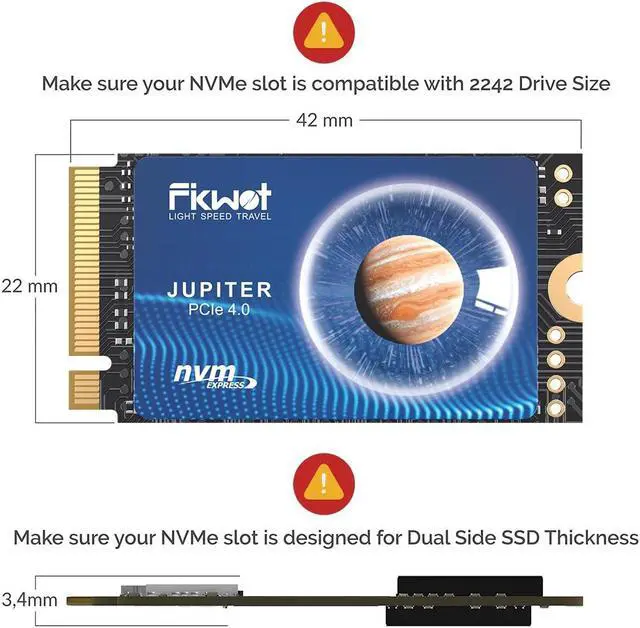 Alt view image 4 of 5 - Fikwot FX608_500GB M.2 2242 SSD PCIe Gen4.0 x4 NVMe 1.4 Internal Solid State Drive,Up to 4800MB/s, Compatible with Ultrabooks, Tablet Computers and Mini PCs