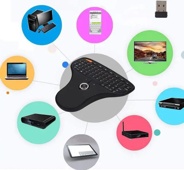 Alt view image 4 of 5 - FOSA Mini USB QWERTY Keyboard 2 in 1 Trackball Multimedia Ultra Light Design for TV Computer for 2000, XP, Vista and for 7