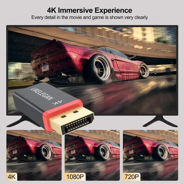 Alt view image 2 of 5 - URELEGAN DisplayPort to HDMI Adapter 10-Pack (NOT USB), 4K UHD Display Port (DP) to HDMI Converter Aluminum Shell Support Video & Audio Compatible with DisplayPort Source Devices