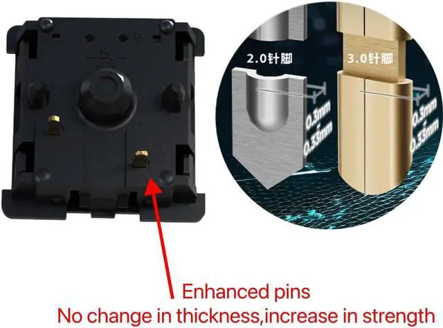 Alt view image 2 of 5 - GATERON Oil King V2 Pre-lubed Keyboard Switches, 5-Pin 55gf Black Linear Switches Compatible for MX Mechanical Keyboard DIY(72PCS)