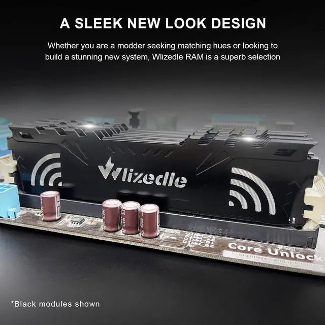 Alt view image 2 of 5 - Wlizedle DDR3 RAM 16GB Kit (2x8GB) 1333MHz CL9 UDIMM, Desktop Memory Module PC3-10600 240-Pin 1.5V 2Rx8 Dual Rank Non-ECC Unbuffered PC Computer RAM Stick Upgrade - Black