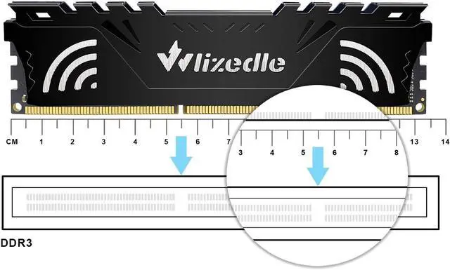 Alt view image 4 of 5 - Wlizedle DDR3 RAM 16GB Kit (2x8GB) 1333MHz CL9 UDIMM, Desktop Memory Module PC3-10600 240-Pin 1.5V 2Rx8 Dual Rank Non-ECC Unbuffered PC Computer RAM Stick Upgrade - Black