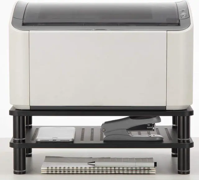 Alt view image 5 of 5 - Husky Mounts Monitor Riser Laptop Stand, Adjustable Legs, Stackable, 14.5" x 9.25" x 3.25" Max Height, Matte Black Steel, 1 Stand