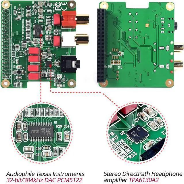 Alt view image 2 of 5 - InnoMaker Rasp Pi HiFi DAC Hat PCM5122 Audio Sound Card Expansion Board for Raspberry Pi 4 3 B B+ Pi Zero W (DAC Hat)