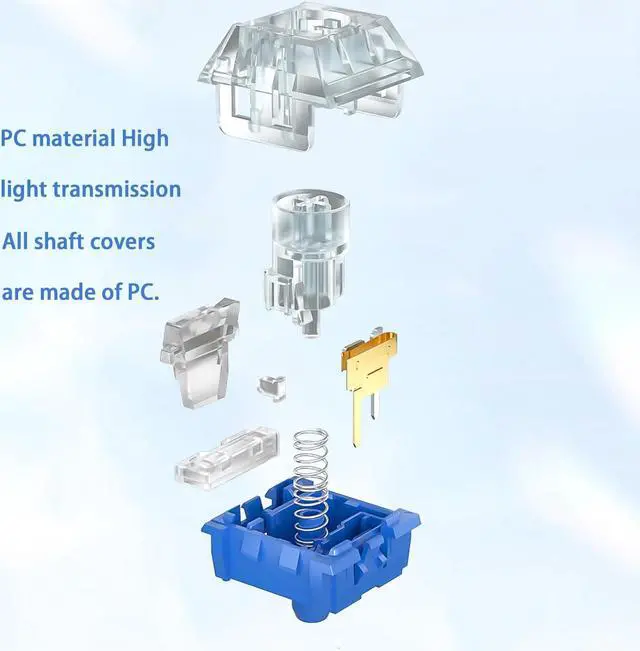 Alt view image 3 of 5 - Kailh Box lslet Pro Silent Switches,Deep Sea Silent Linear 3-Pin 45gf Waterproof Dustproof Mechanical Keyboard Switches(lslet Linear,72Pcs)