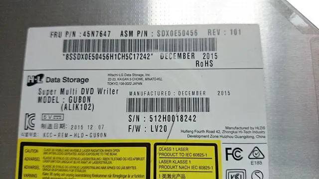 Alt view image 3 of 3 - 9.5mm Ultraslim Super Multi Optical DVD Writer GUB0N for Thinkpad T440P T540P T540 W540 CDRW DVDRW Drive Compatible GU70N UJ8E2 45N7647 45N7649 04X4498