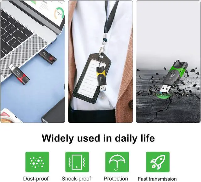 Alt view image 4 of 5 - KEXIN Flash Drive 64GB USB 3.0 Flash Drive 64 GB Thumb Drive 5 Pack Memory Stick USB Drive Data Storage Jump Drive Colorful(64G 5-Pack)