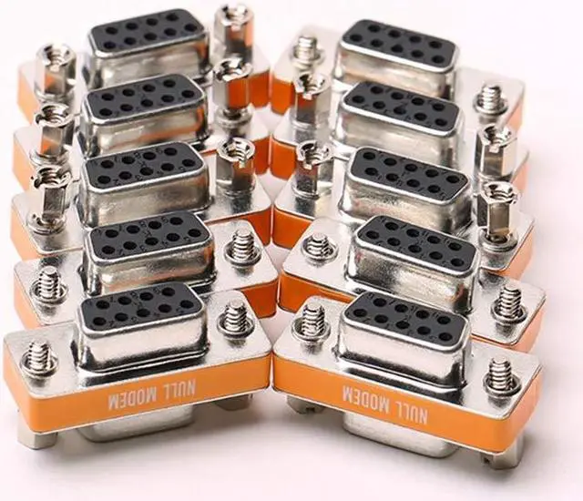 Main image of Arnorin DB9 Null Modem Female to Female Slimline Data Transfer Serial Port Adapter 10 Pack