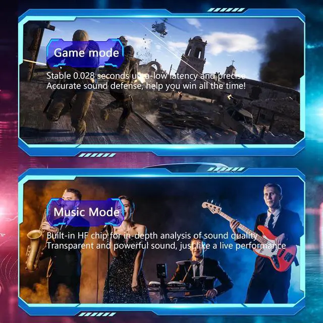 Alt view image 2 of 5 - CERRXIAN Earbuds,Red Earbuds with Charging Case LED, High-Fidelity Stereo for iOS/Android,Gaming/Running/Fitness/Work (Black)