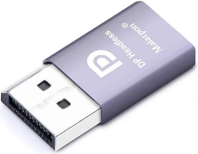 Alt view image 3 of 5 - Malarpon DispalyPort Headless Ghost Display Emulator with Blue Light for PC 4K DP Dummy Plug (fit Headless 1080@60Hz-3840x2160@17Hz) 6P