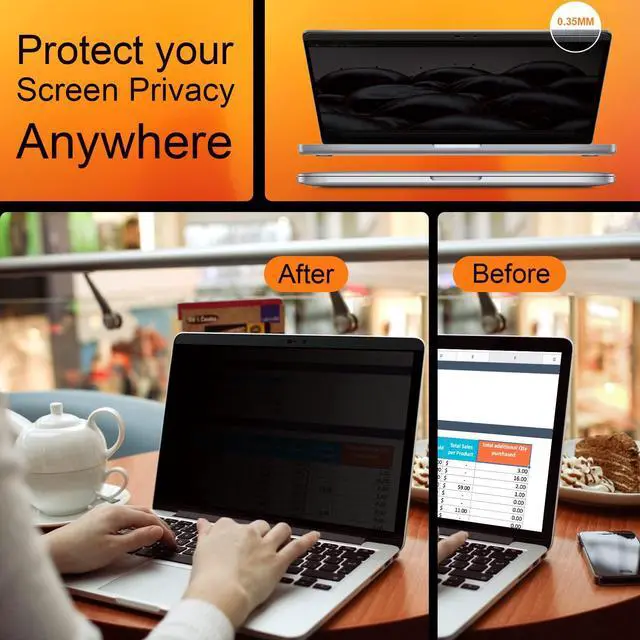 Alt view image 5 of 5 - Mamol Magnetic Privacy Screen MacBook Pro 13 Inch (2012-2015), Removable Anti Blue Light Glare Filter Laptop Privacy Screen Protector with Camera Cover for Apple Mac 13'' Model (A1278,A1425, A1502)