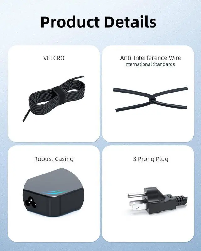 Alt view image 5 of 5 - 120W Charger Fit for Inogen One G1 G2 G3 G4 G5-10Ft Extended Sturdy Power Cord, Oxygen Concentrator BA-301 BA-302 BA-303 BA-107 BA-106 BA-207 BA-503 BA-401 BA-403 BA-307 BA-306