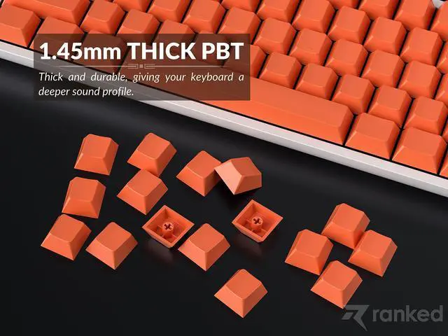 Alt view image 4 of 5 - Ranked Blank Premium Keycap Set | 1.4 mm Thick PBT | Cherry Profile for Mechanical Keyboard (Coral, 139 Keys)