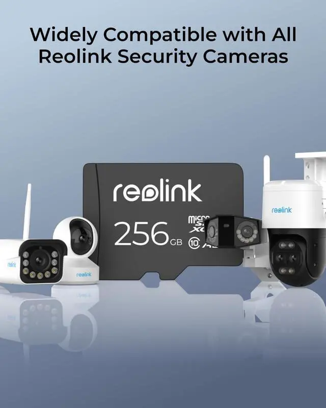 Alt view image 4 of 5 - REOLINK 256GB microSDXC Memory Card, Up to 100MB/s, 4K UHD, U3, A2, V30, Class 10, FAT32, Micro SD Card Fully Compatible with Reolink Security Camera, Reolink PoE/WiFi/Battery Doorbell.
