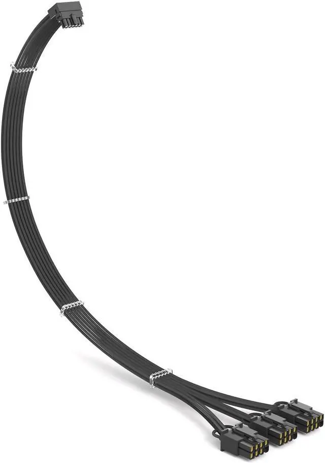 Main image of Sirlyr 90 Degree Connector 12VHPWR Cable,Sleeved 16 Pin GPU Cables for RTX3090Ti 4080 4090 Graphic Card Compatible Corsair,Great Wall,Thermaltake Modular Power Supply Black