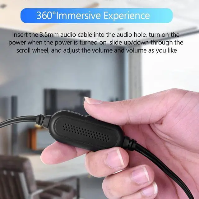 Alt view image 4 of 5 - Wendry Computer Speakers,3.5mm Computer Sound Bass Surround Sound Box,USB Powered Portable Soundbar with 3D Stereo Sound and LED Breathing Light