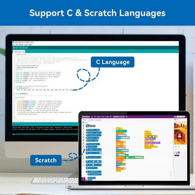 Alt view image 4 of 5 - SunFounder Project Complete Starter kit Compatible with Arduino UNO R3 Arduino IDE/Scratch Coding with 42 Detailed Online Tutorials