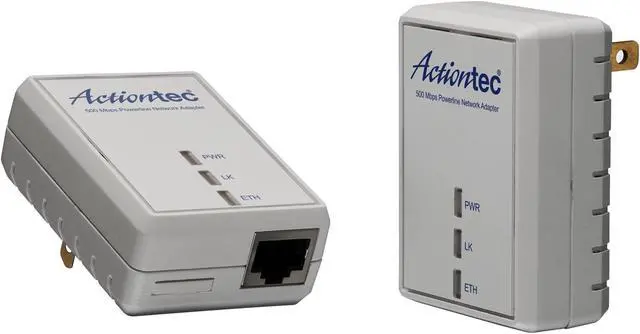 Main image of Actiontec PWR511K01 500 Mbps HomePlug HD Powerline Wall Plug Network Adapter Kit (2 Units)