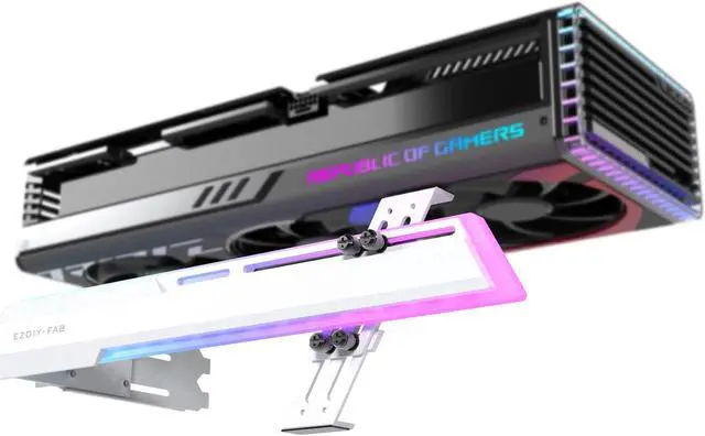 Main image of EZDIY-FAB 5V ARGB GPU Holder Brace Graphics Card GPU Support Video Card Holder Bracket, Strenchable Structure, Video Card Sag Holder/Holster Bracket Support RX7990XTX, RTX4090, White-341-1