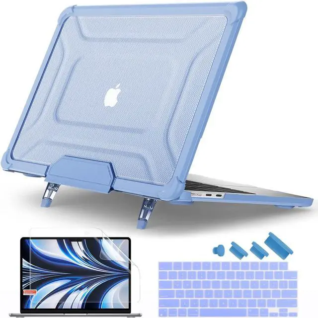 Main image of Batianda MacBook Air 15 inch Case 2025 M4 Chip 2024 2023 Release Model A3114 (M3)/ A2941 (M2)- Full Protection Anti-Collision Design Foldable Stand Durable TPU Bumper with Keyboard Cover, Light Blue