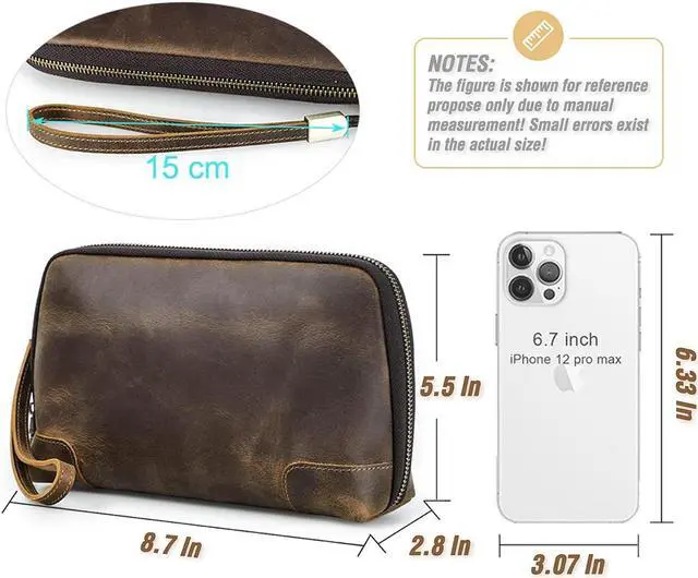 Alt view image 4 of 5 - CataPurus Electronic Organizer Zipper Bag Tech Pouch, Top Grain Leather Handmade, Portable Compact Travel Storage Cases Fits Apple Accessories, Phone, USB Cables, Power Banks, Chargers, Hard Drive